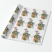 Feierlicher Urlaub Giraffe, Zebra, Tiger Geschenkpapier (Ungerollt)
