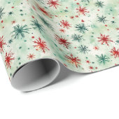 Feierlicher Urlaub Snowflake Weihnachten Geschenkpapier (Rolleneckpunkt)