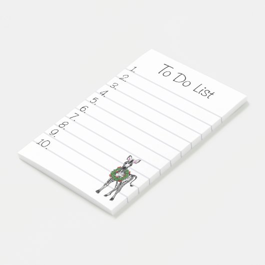 Feierlicher Urlaub Zebra Illustration, Urlaub Zebr Post-it Klebezettel (angewinkelt)