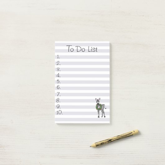 Feierlicher Urlaub Zebra Illustration, Urlaub Zebr Post-it Klebezettel (Auf Schreibtisch)