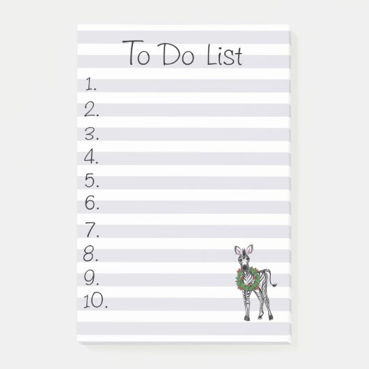 Feierlicher Urlaub Zebra Illustration, Urlaub Zebr Post-it Klebezettel (Vorderseite)