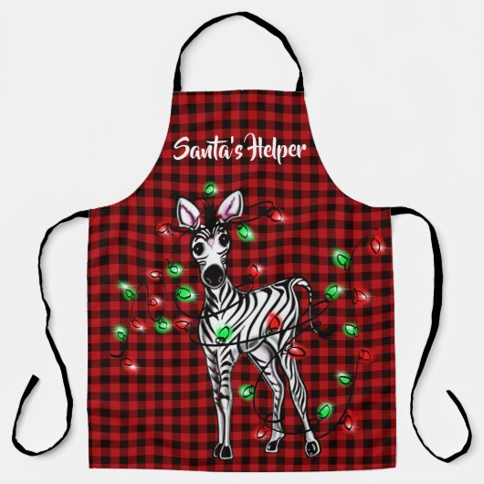 Feierlicher Urlaub Zebra, kariert Schürze (Vorderseite)