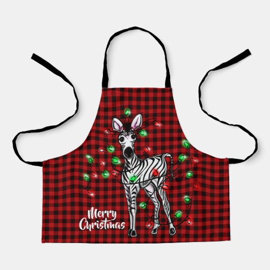 Feierlicher Urlaub Zebra, kariert Schürze (Vorderseite)