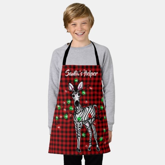 Feierlicher Urlaub Zebra, kariert Schürze (Getragen)