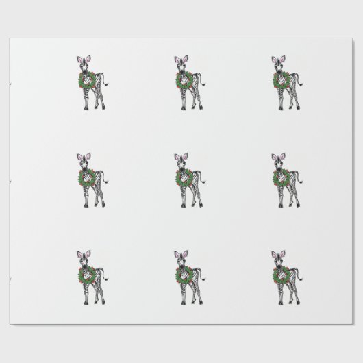 Feierlicher Urlaub Zebra mit Holocaust Geschenkpapier (Flach)