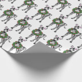 Feierlicher Urlaub Zebras mit Holly Kranz Geschenkpapier (Ecke)