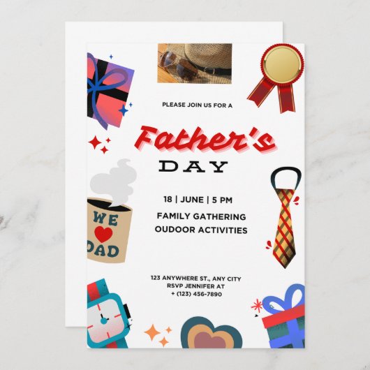 Feierlicher Vater: Einladung des glücklichen Vater (Vorne/Hinten)