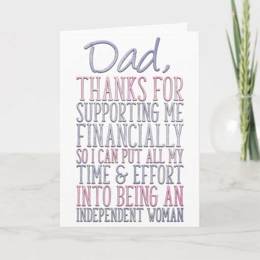 Feierlicher Vatertag von der Tochter, finanzielle Karte (Vorderseite)