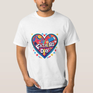 Feierlicher Vatertaghut - Helles Herzdesign für T-Shirt
