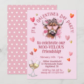 Feierlicher Wasserfarbencocktail Galentinstag Einladung (Vorne/Hinten)