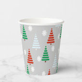 Feierlicher Weihnachtsbaum Muster Feiertag Pappbecher (Rückseite)