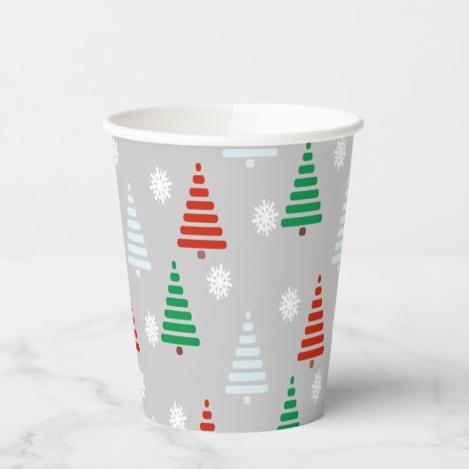 Feierlicher Weihnachtsbaum Muster Feiertag Pappbecher (Links)