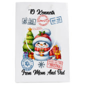 Feierlicher Weihnachtsfeiertag mit festlichem Schn Mittlere Geschenktüte (Vorderseite)