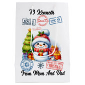 Feierlicher Weihnachtsfeiertag mit festlichem Schn Mittlere Geschenktüte (Rückseite)