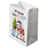 Feierlicher Weihnachtsfeiertag mit festlichem Schn Mittlere Geschenktüte (Rückseite Schrägansicht)