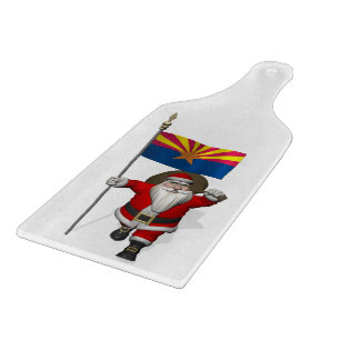 Feierlicher Weihnachtsmann mit dem Ende von Arizon Schneidebrett