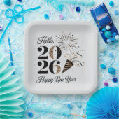 Feierliches 2026 Neujahrsgruß  Pappteller (Party)