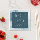 Feierliches Blau Aquarell Serviette (Beispiel)