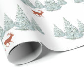 Feierliches Braunes Hirsch unter schneebedeckten B Geschenkpapier (Rolleneckpunkt)