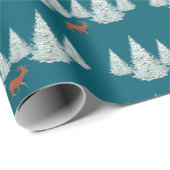 Feierliches Braunes Hirsch unter schneebedeckten B Geschenkpapier (Rolleneckpunkt)