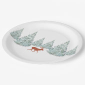 Feierliches Braunes Hirsch unter schneebedeckten B Pappteller (Schrägansicht)