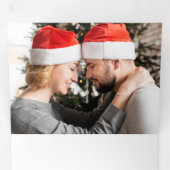 Feierliches bunter Weihnachten Blumengebäck Foto Dreifach Gefaltete Urlaubskarte (Innen Erste Seite)