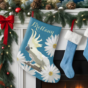 Feierliches Cockatoo mit düsteren Blume Lebhafter  Großer Weihnachtsstrumpf