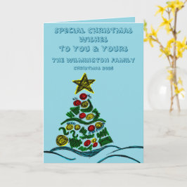 Feierliches Crafty Tree Familienfest Weihnachtsabk Karte