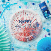 Feierliches Feuerwerk glücklich 4. Juli Benutzerde Pappteller (Party)