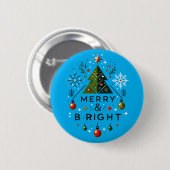 Feierliches fröhliches und helles Weihnachtsbaumde Button (Vorne & Hinten)