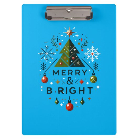 Feierliches fröhliches und helles Weihnachtsbaumde Klemmbrett (Vorderseite)