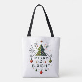 Feierliches fröhliches und helles Weihnachtsbaumde Tasche (Rückseite)