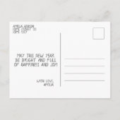 Feierliches Glück 2023 Schneeflocke Winter Feiertagspostkarte (Rückseite)