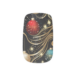 Feierliches Glück Feiertage Elegantes Imitat Glitz Minx Nagelkunst