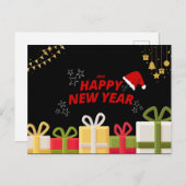 Feierliches Glück Neujahr 2026 Grußdesign Feiertagspostkarte (Vorne/Hinten)