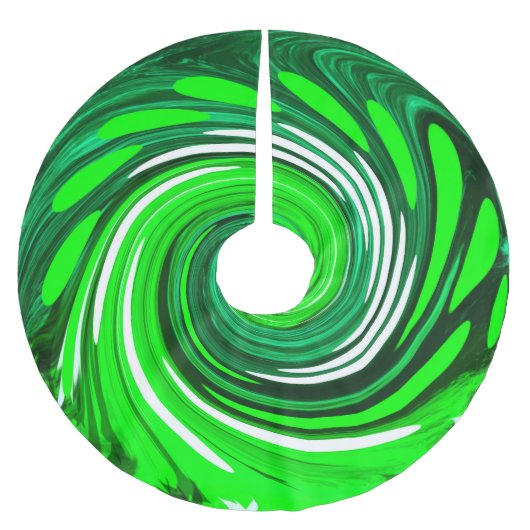 Feierliches Grün glücklich Weihnachten Polyester Weihnachtsbaumdecke (Vorderseite)