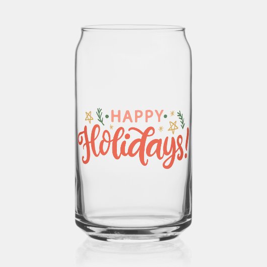 Feierliches Happy Holidays Design Dosenglas (Vorderseite)