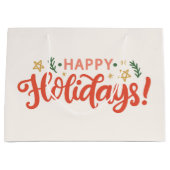 Feierliches Happy Holidays Design Große Geschenktüte (Vorderseite)