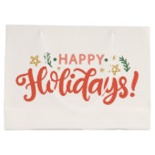 Feierliches Happy Holidays Design Große Geschenktüte (Rückseite)