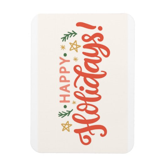Feierliches Happy Holidays Design Magnet (Vertikal)