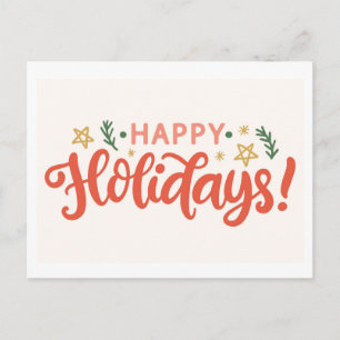 Feierliches Happy Holidays Design Postkarte