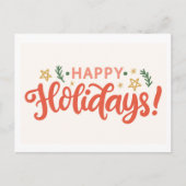 Feierliches Happy Holidays Design Postkarte (Vorderseite)