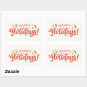 Feierliches Happy Holidays Design Rechteckiger Aufkleber (Blatt)