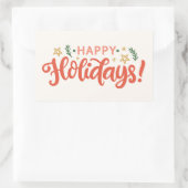 Feierliches Happy Holidays Design Rechteckiger Aufkleber (Tasche)