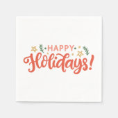 Feierliches Happy Holidays Design Serviette (Vorderseite)