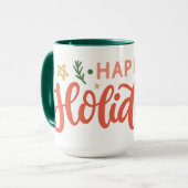 Feierliches Happy Holidays Design Tasse (Vorderseite Links)