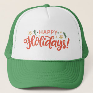 Feierliches Happy Holidays Design Truckerkappe
