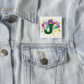Feierliches Monogramm Buchstabe J mit Luftballons Button (Beispiel)
