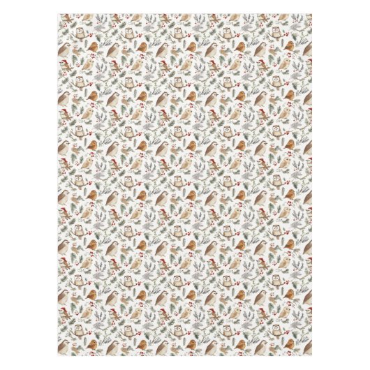 Feierliches Muster für Vogel und Twig Woodland Tischdecke (Vorderseite)