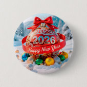 Feierliches Neues Jahr 2026 Button (Vorderseite)